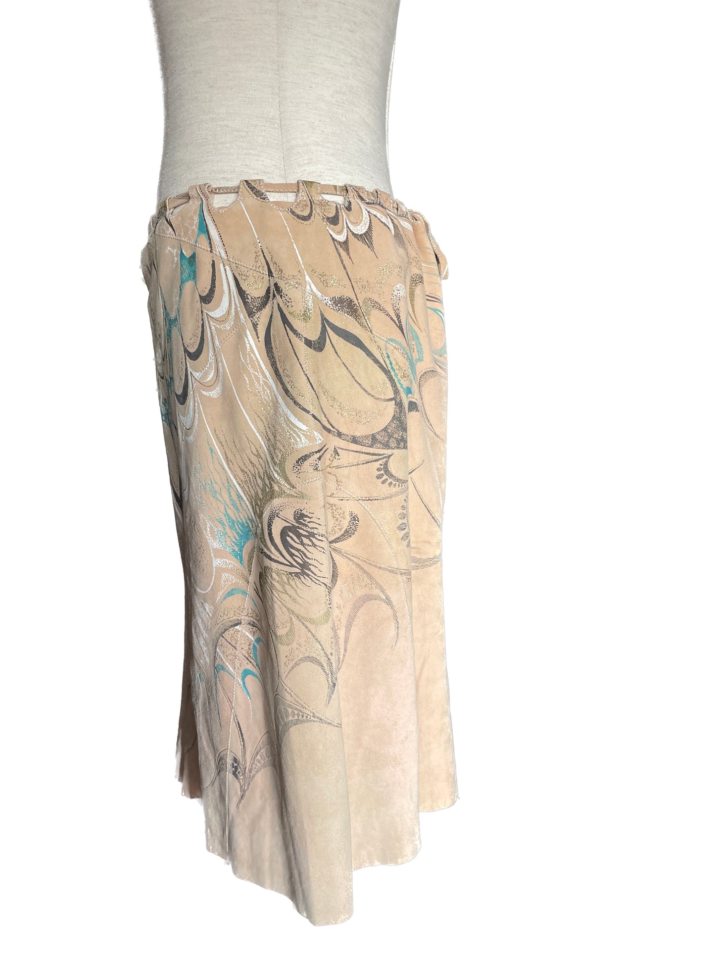 ROBERTO CAVALLI Suede Skirt, Size Medium