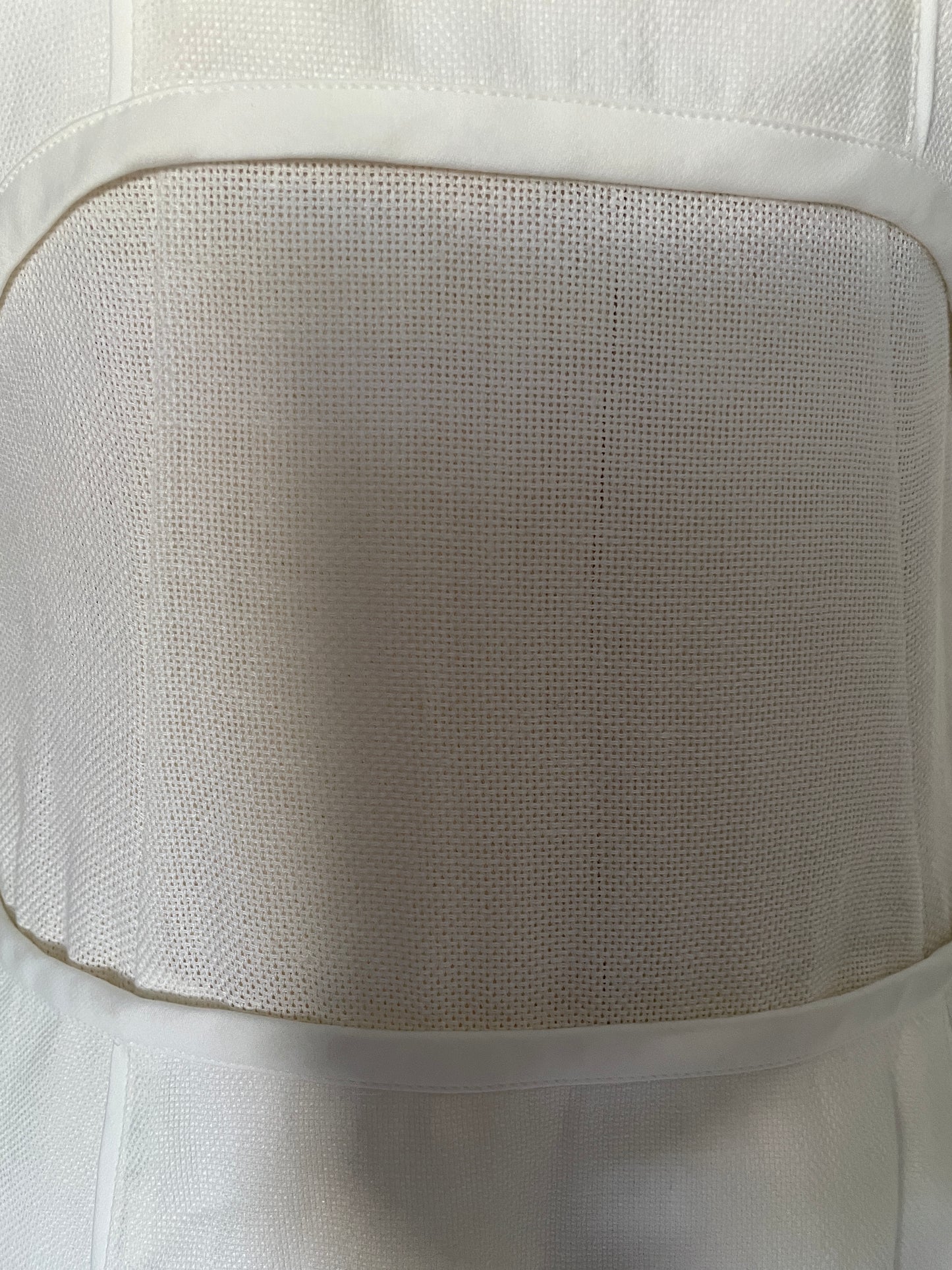 AEFFE SPA, NARCISO RODRIGUEZ White and Beige Cotton Sheath Dress, Size 44 EU