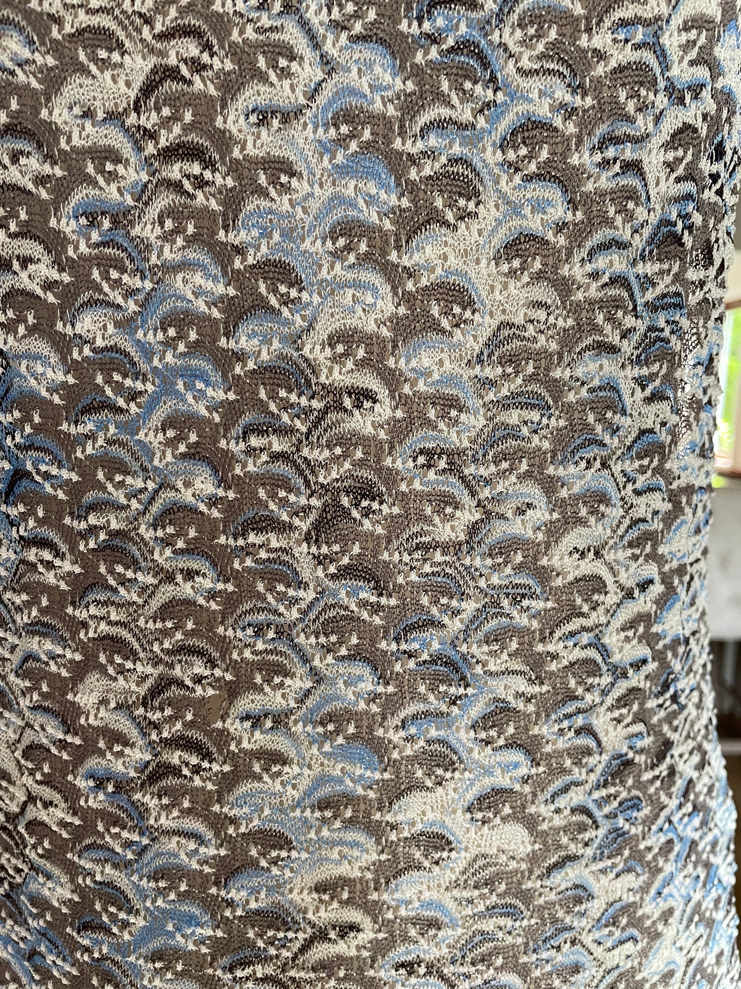 MISSONI Blue & Gray Crochet Tank Top, Size 42 EU