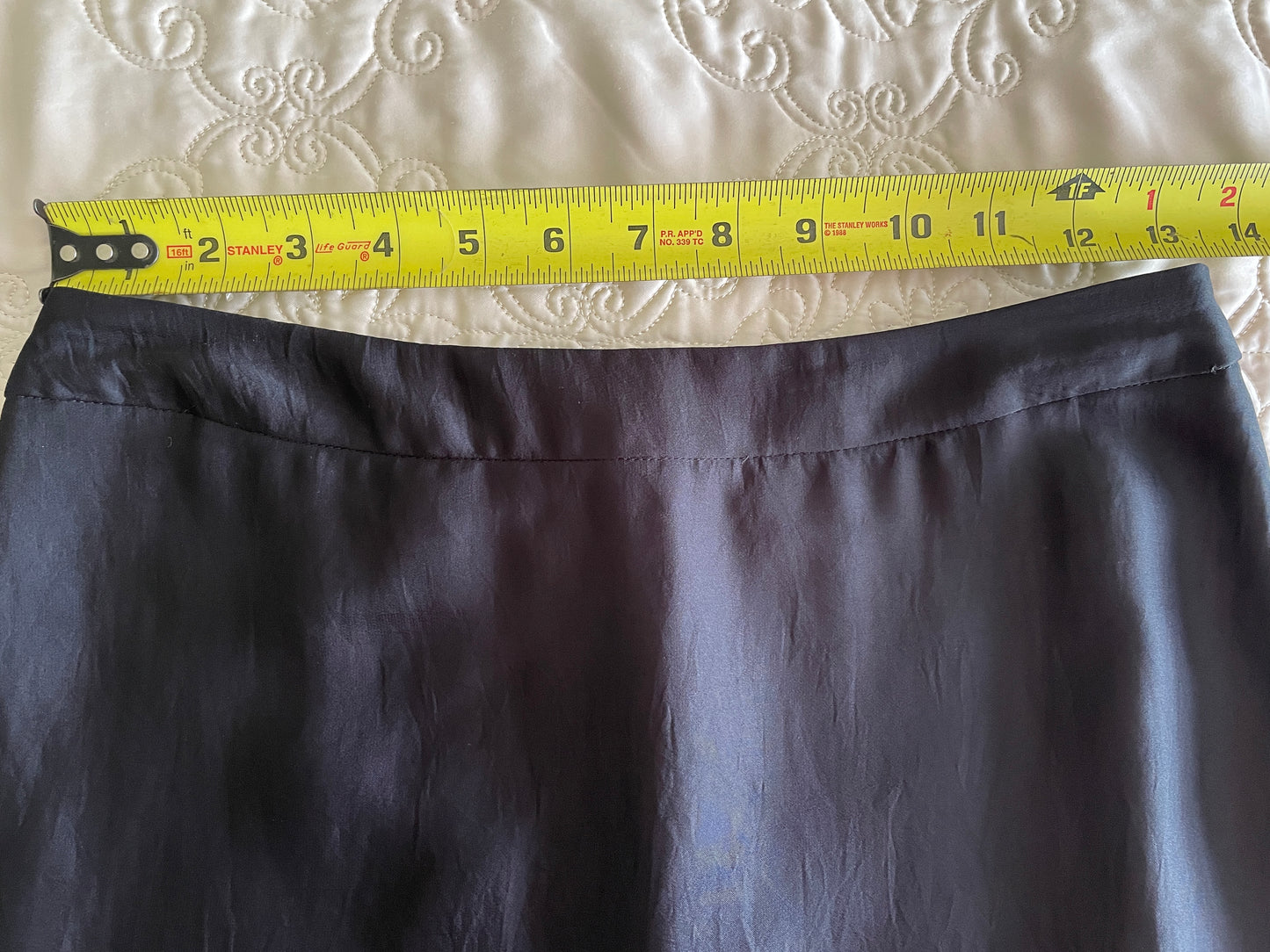 GIORGIO ARMANI Black Rayon Tiered Ribboned Ruffle Maxi Skirt, Size Medium