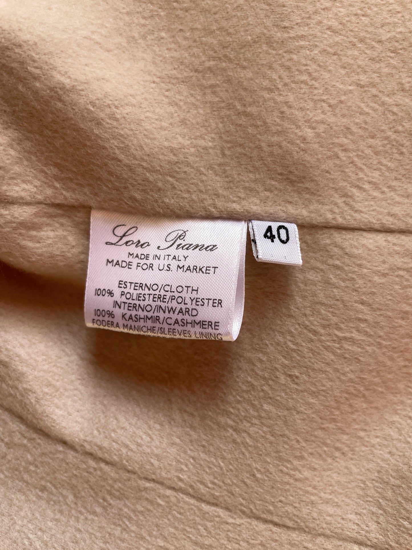 LORO PIANA Cream Cashmere Jacket, Size Small, IT 40