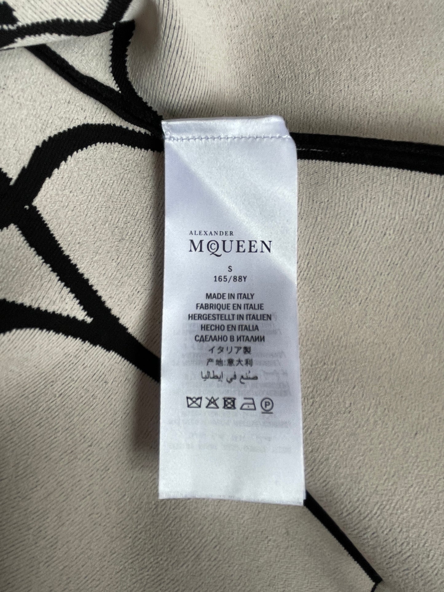 ALEXANDER MCQUEEN Black & White Floral Peplum Cardigan, Size Small