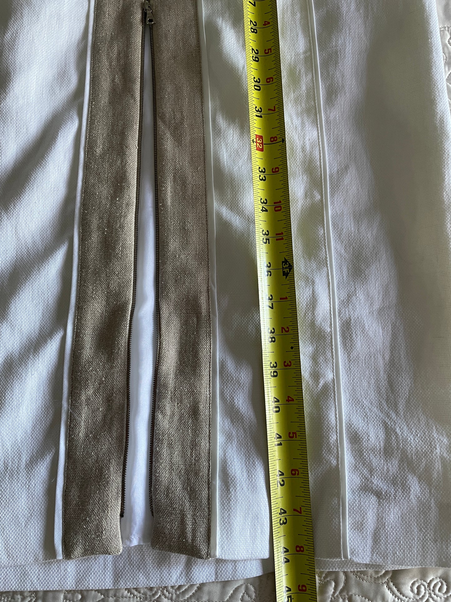 Narciso Rodriguez for AEFFE SPA White and Beige Cotton Sheath Dress