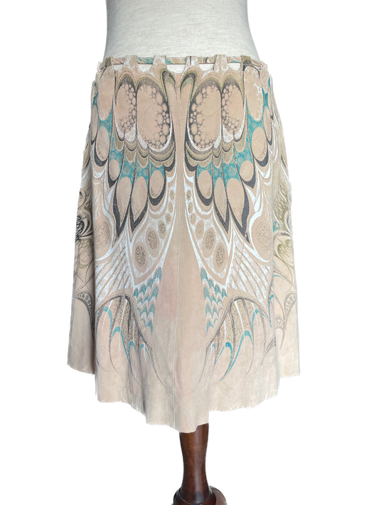 ROBERTO CAVALLI Suede Skirt, Size Medium