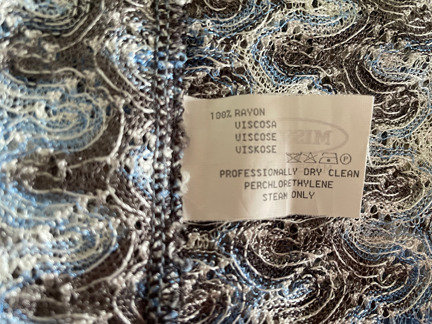 MISSONI Blue & Gray Crochet Tank Top, Size 42 EU