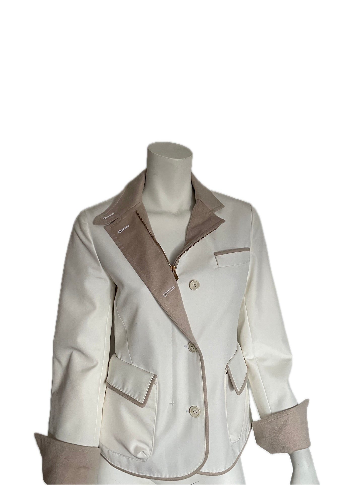 LORO PIANA Cream Cashmere Jacket, Size Small, IT 40