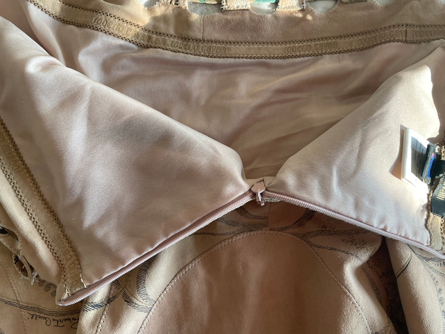 ROBERTO CAVALLI Suede Skirt, Size Medium