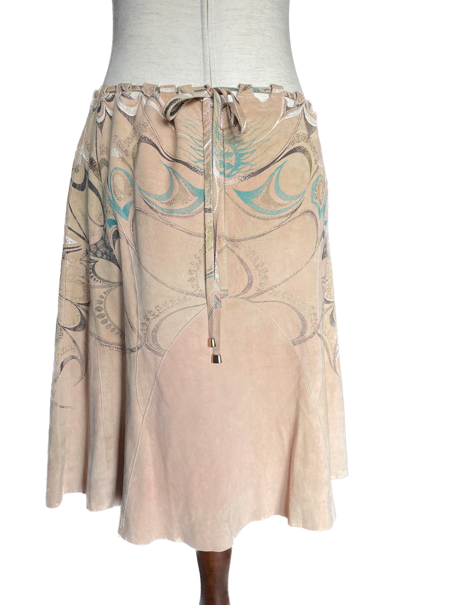 ROBERTO CAVALLI Suede Skirt, Size Medium