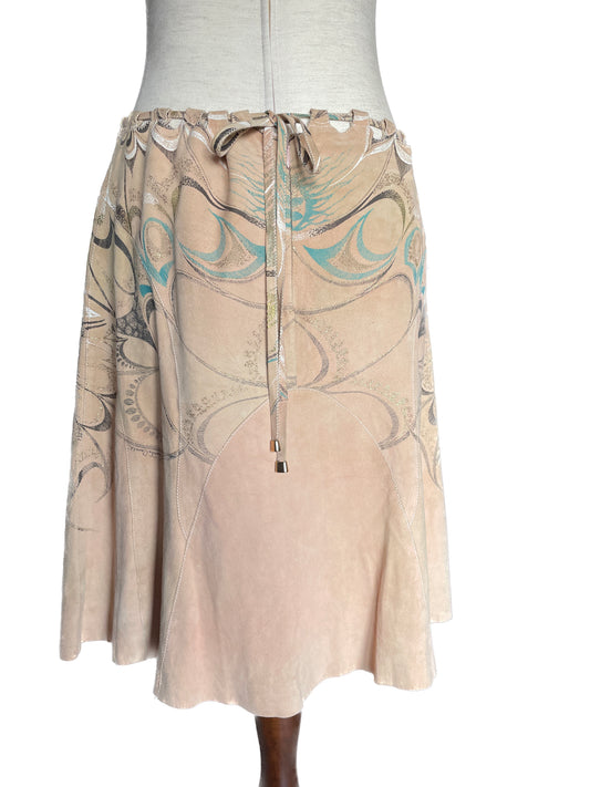 ROBERTO CAVALLI Suede Skirt, Size Medium