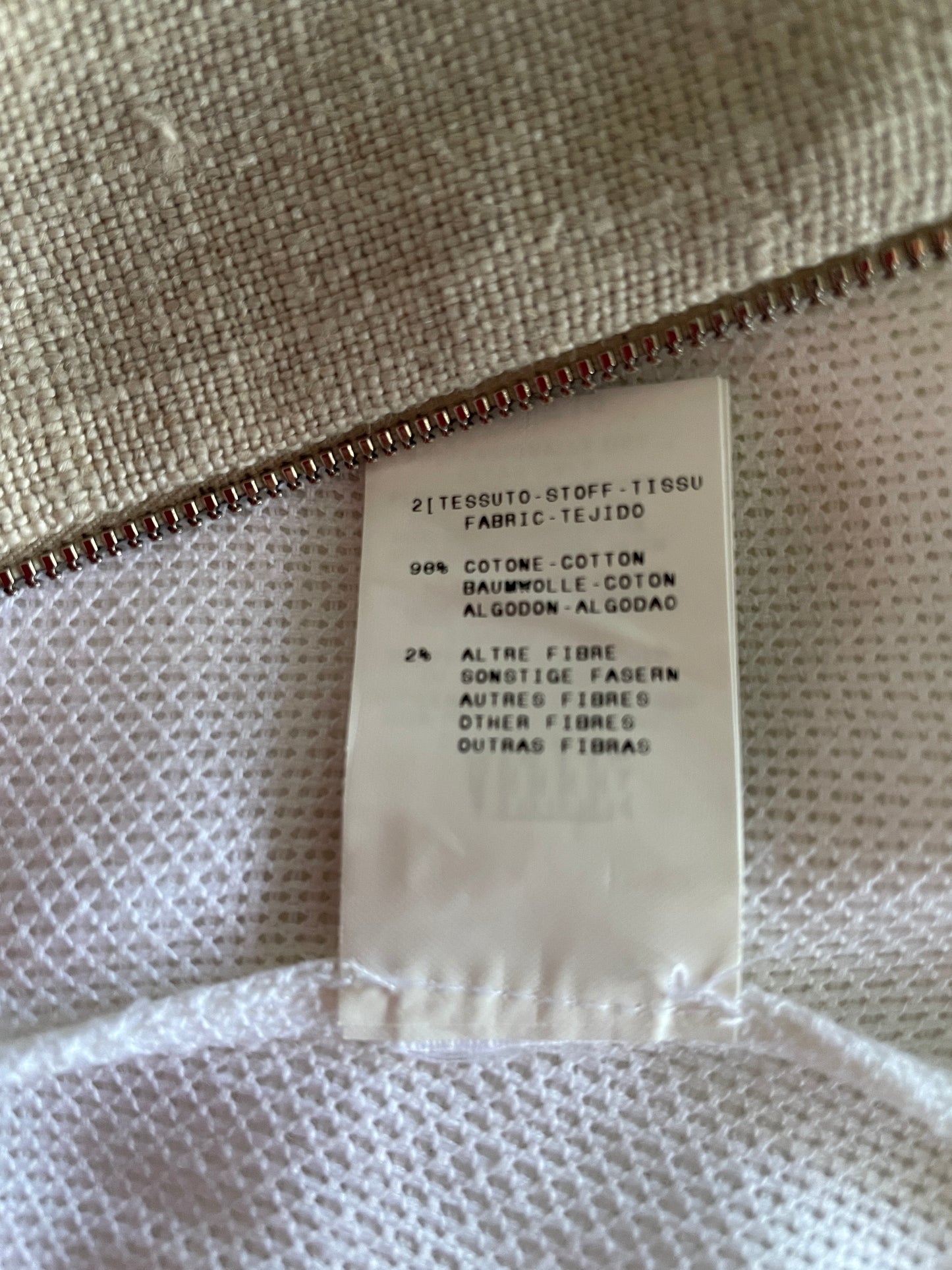 AEFFE SPA, NARCISO RODRIGUEZ White and Beige Cotton Sheath Dress, Size 44 EU