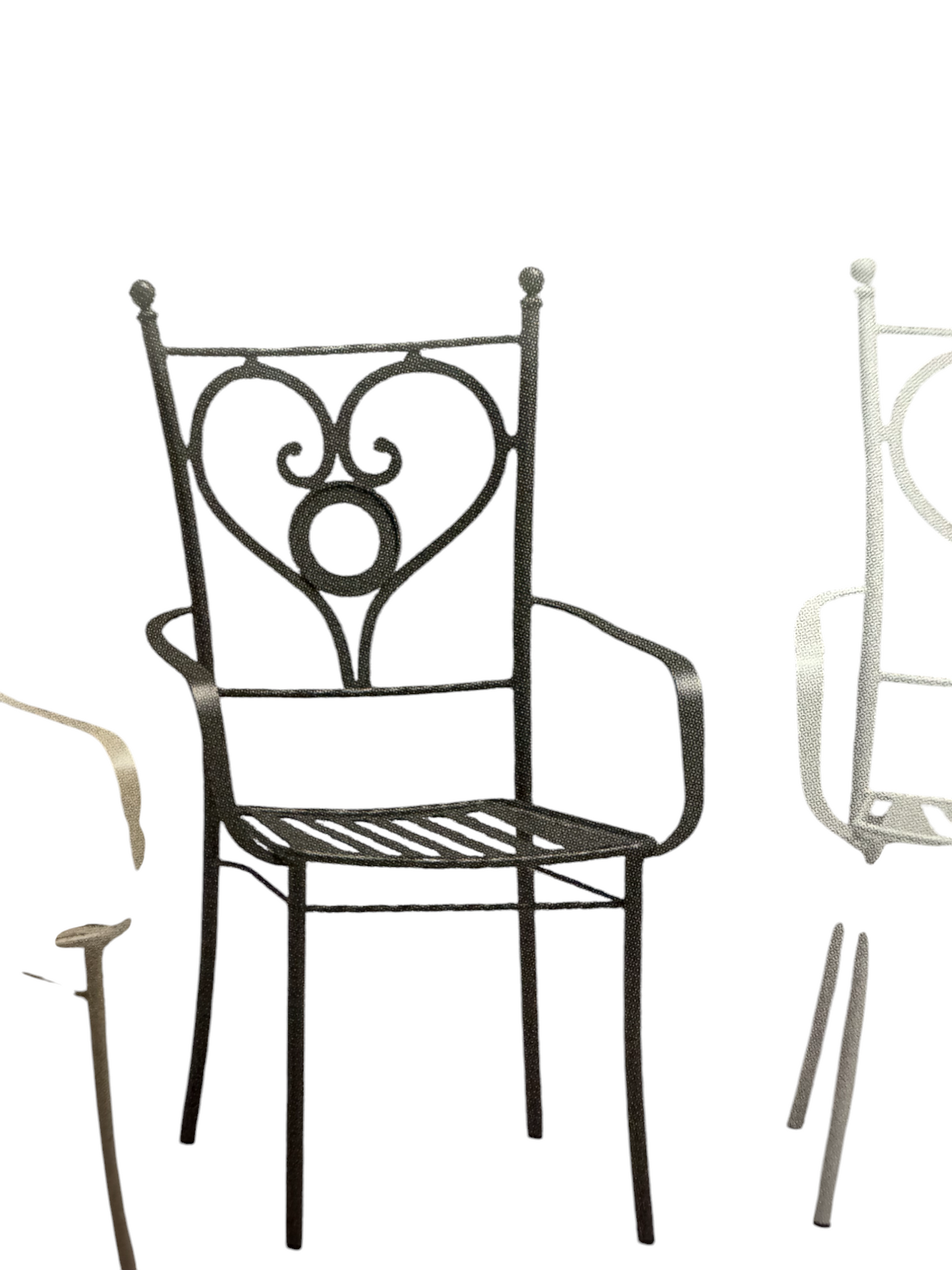 Iron Chairs with Volcanic Stone Seat