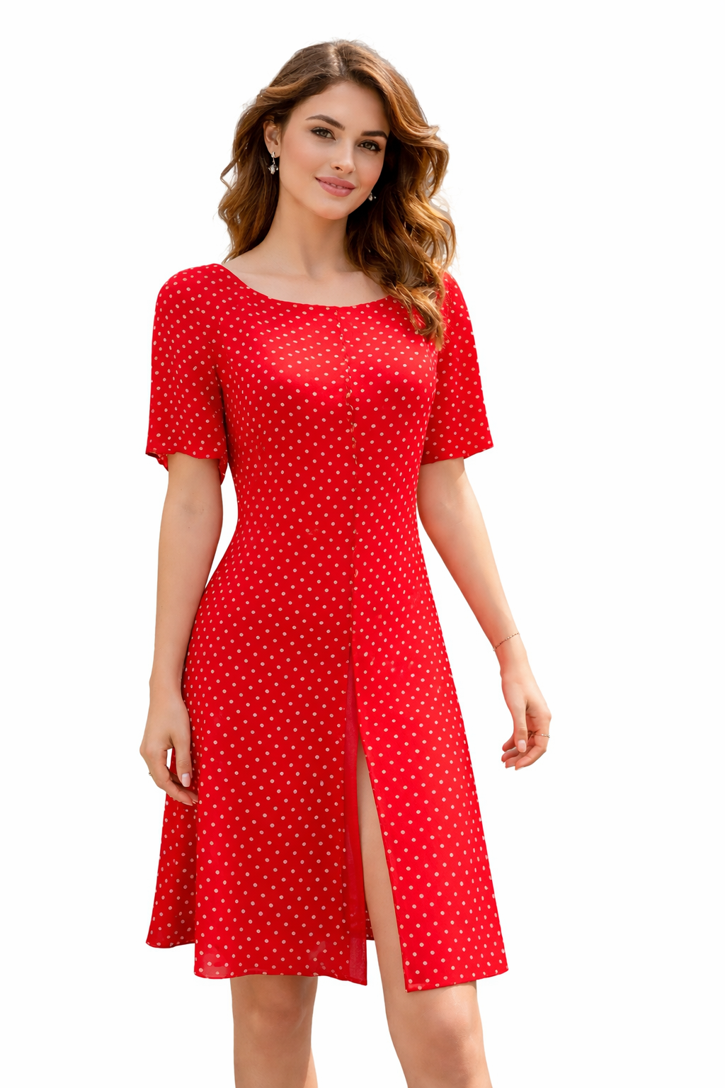 Valentino Silk Polka Dot Blouse – Tomato Red | IT 42 (US 8)