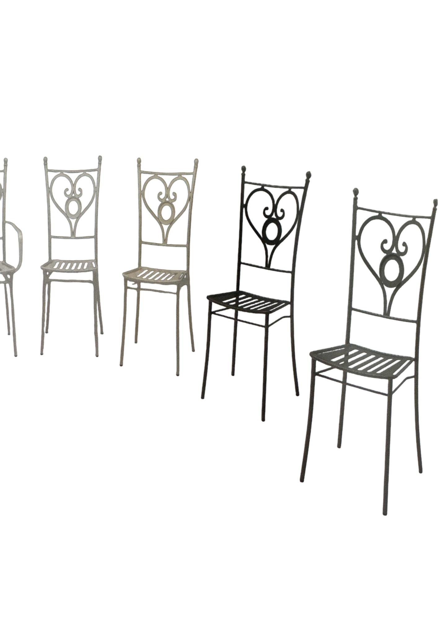 Iron Chairs with Volcanic Stone Seat