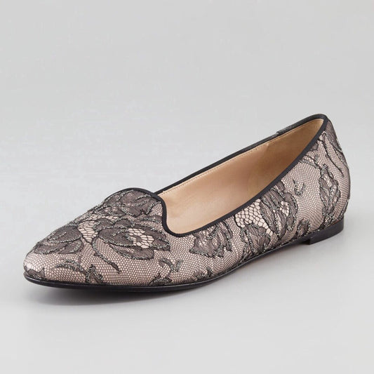 Valentino Garavani Caviar Crystal Lace Smoking Slippers – 2013 Collection (Unworn, Pre-owned)