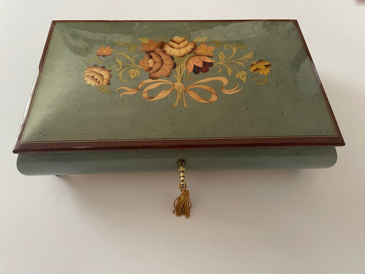 Sorrento Music Box Green Floral in Glossy finish
