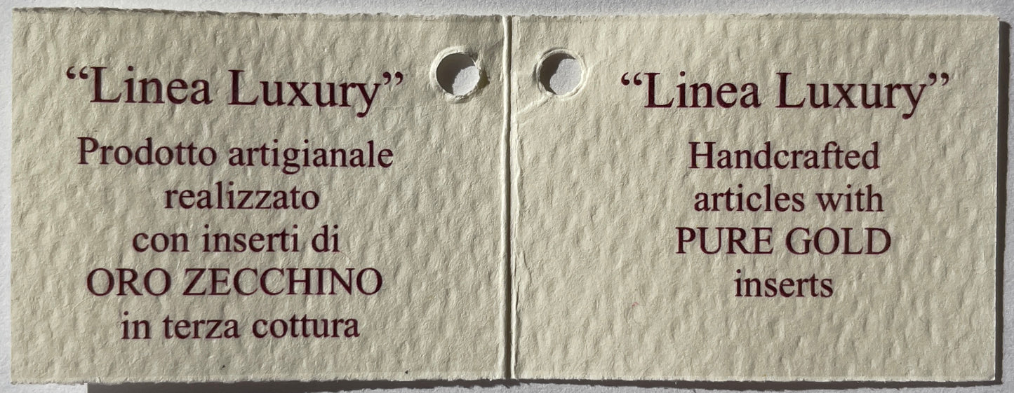 Linea LUXURY Gold and Blue Leaves Small Round Necklace