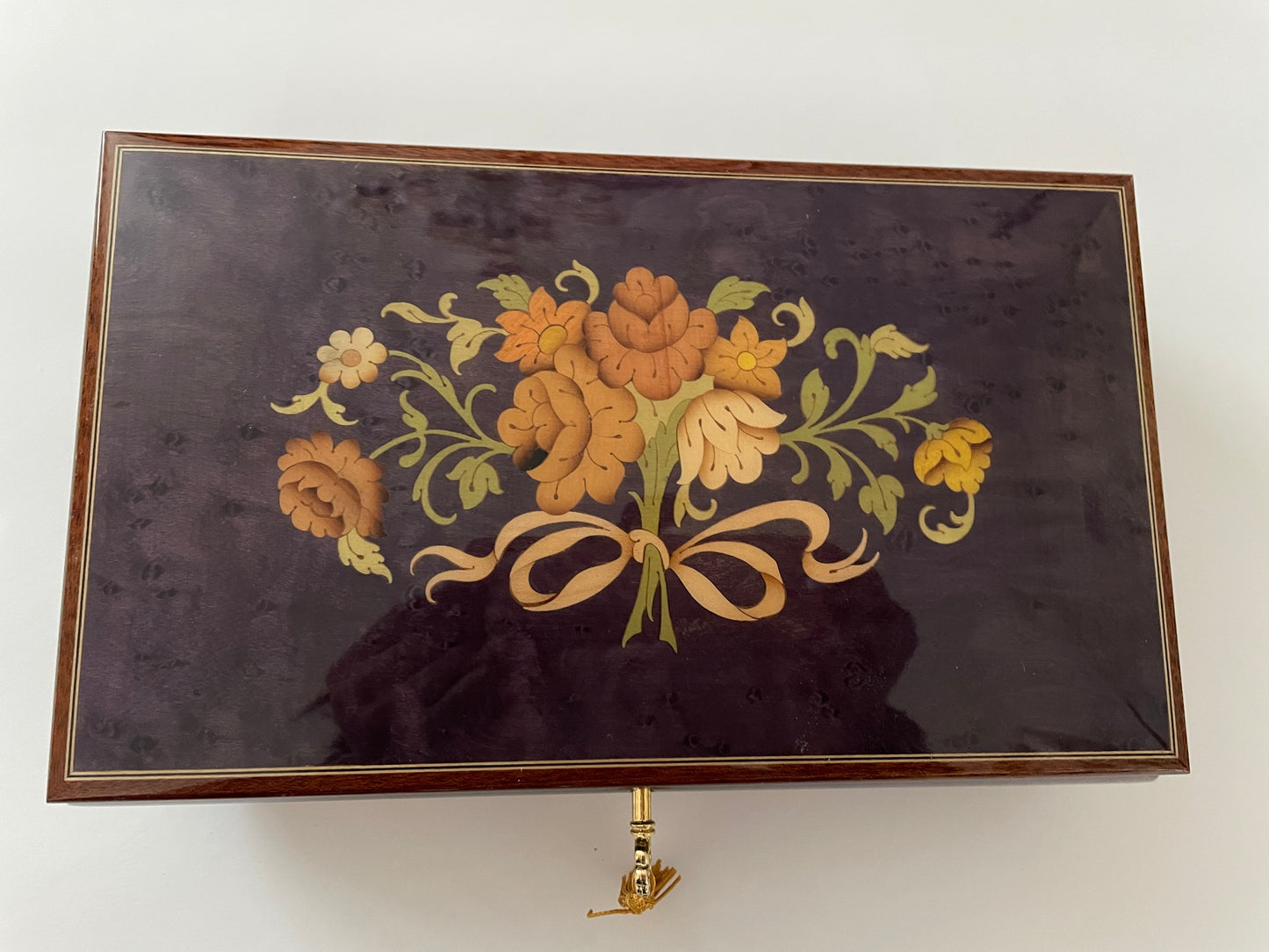 Sorrento Music Box Purple Dark Floral in Glossy finish