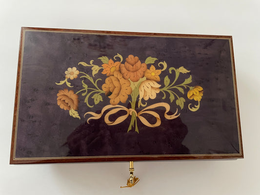 Sorrento Music Box Purple Dark Floral in Glossy finish