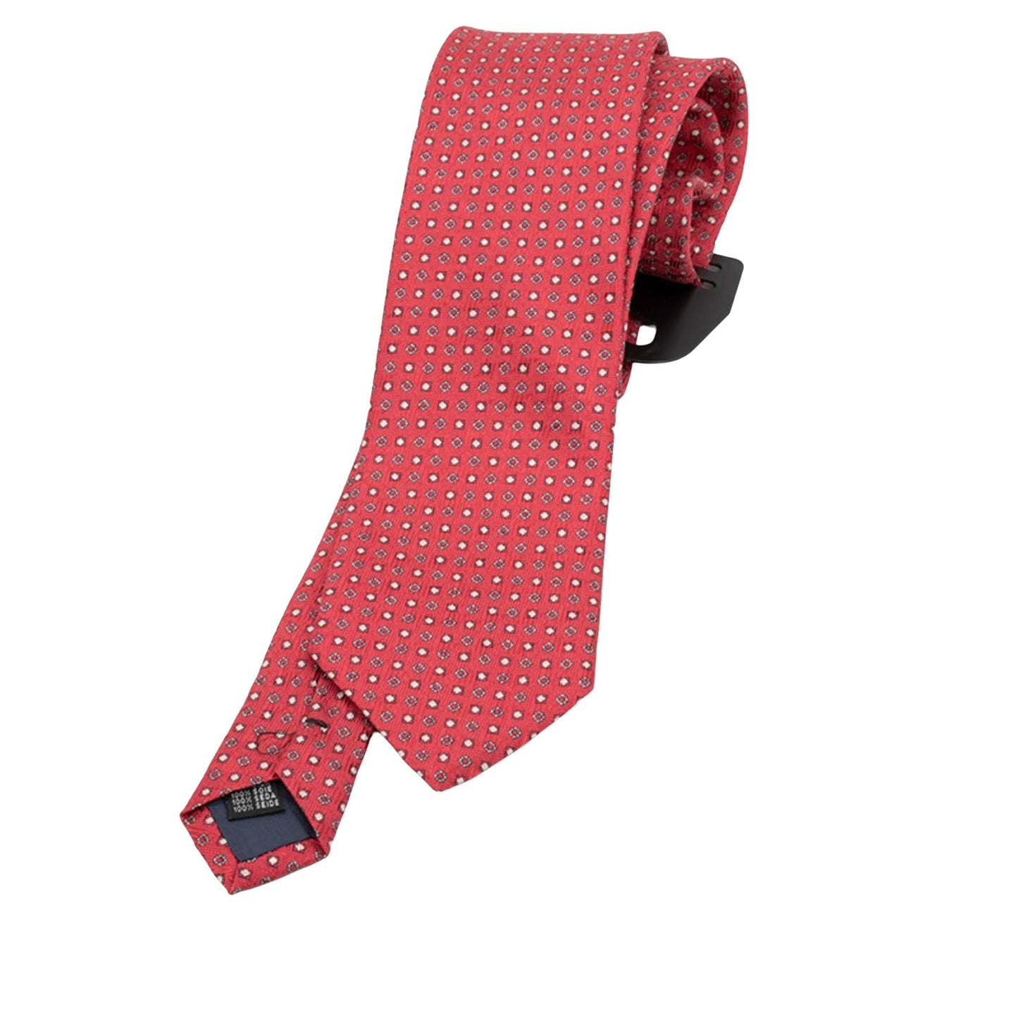 100% Silk Red & Cream Dots Silk Tie (Stefano Rossi)