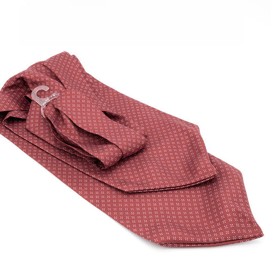 100% Silk Ascot Burgundy with White Diamonds