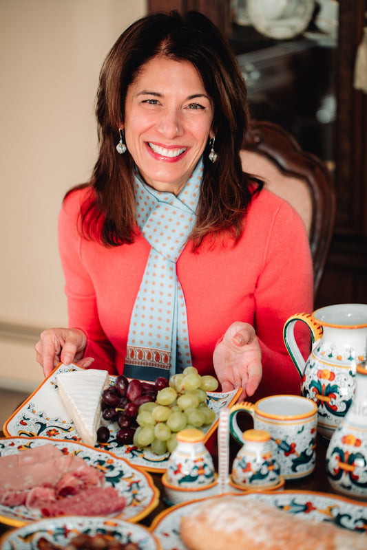 100% Silk Lt Blue and Orange Flowers with Paisley Trim Design Tubular Scarf