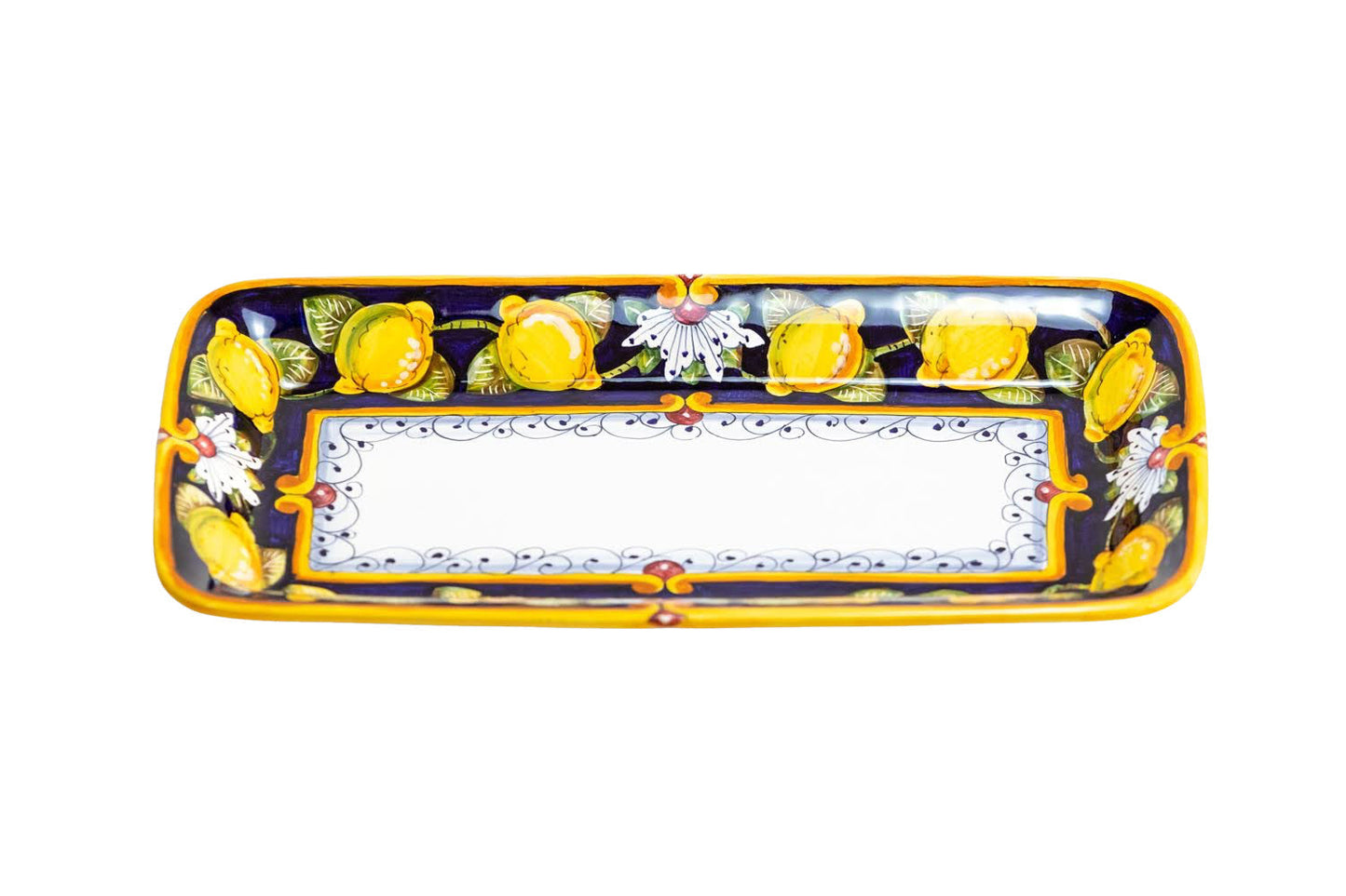 LEMONS BLU NAVY 17 inch Rectangle Tray