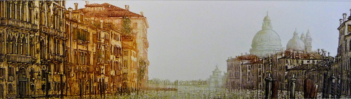 Venice, Italy, Venetian Houses and Dome of the Church of San Simeon Piccolo on Canal Grande