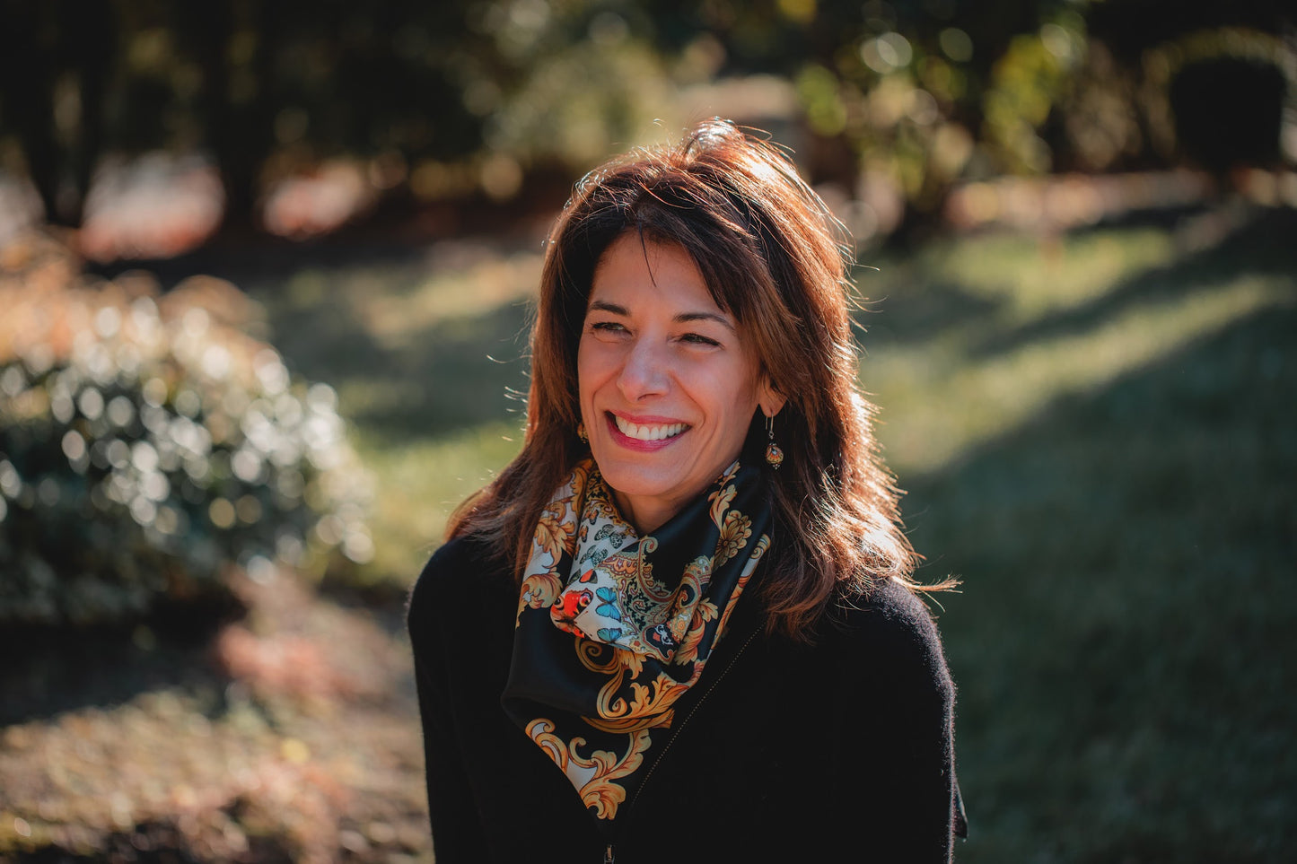 100% Pure Silk Black Gold Versace-inspired Design Scarf