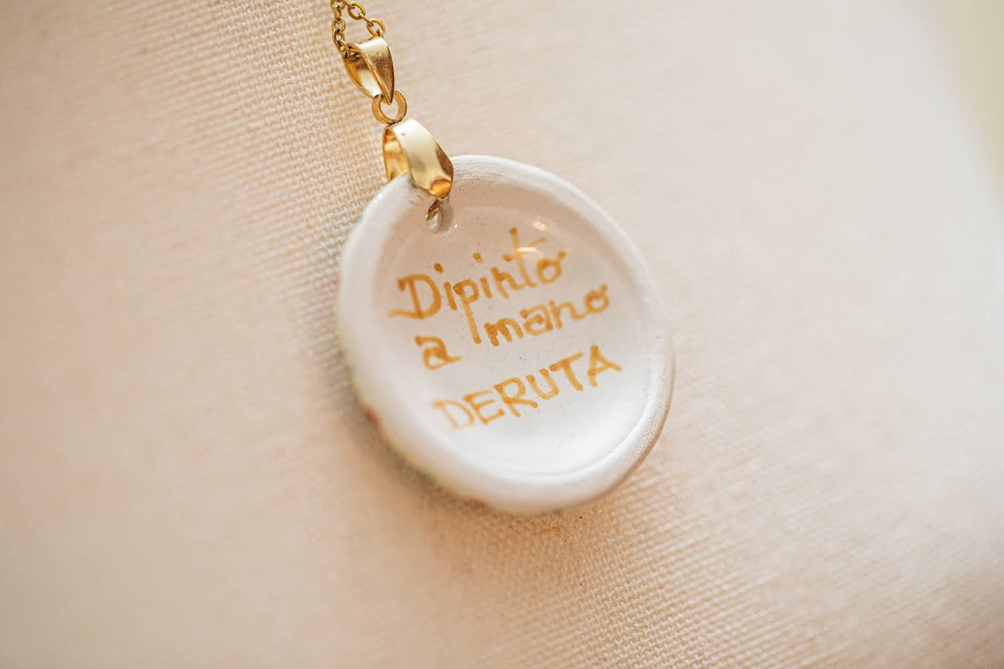 Linea LUXURY Gold and Orange Large Round Necklace