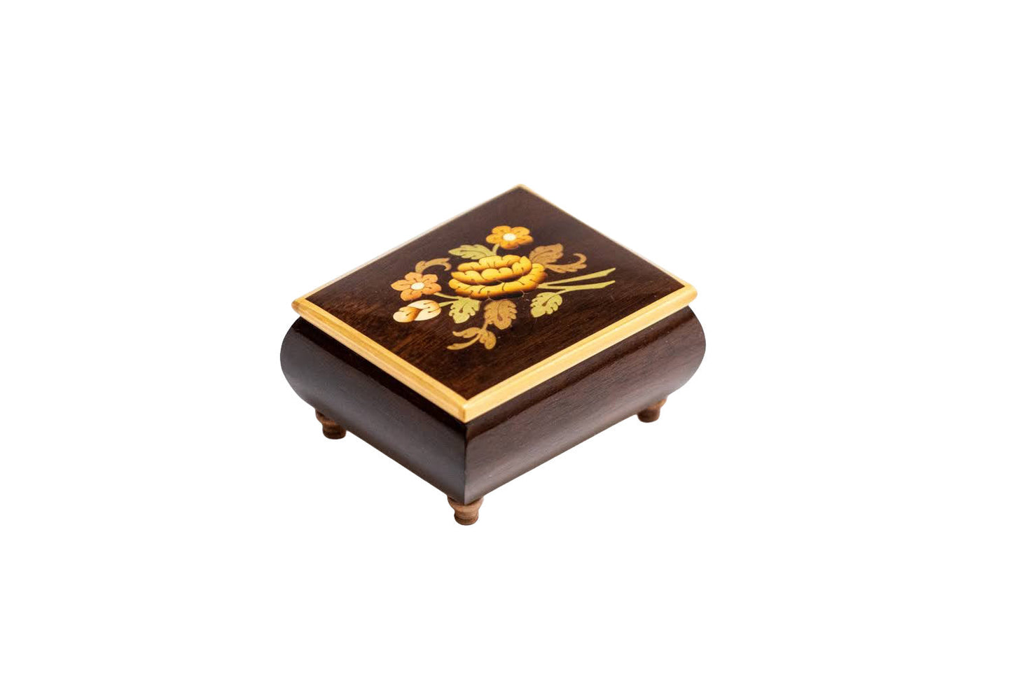 Sorrento Music Box Brown Floral with boarder in Glossy finish
