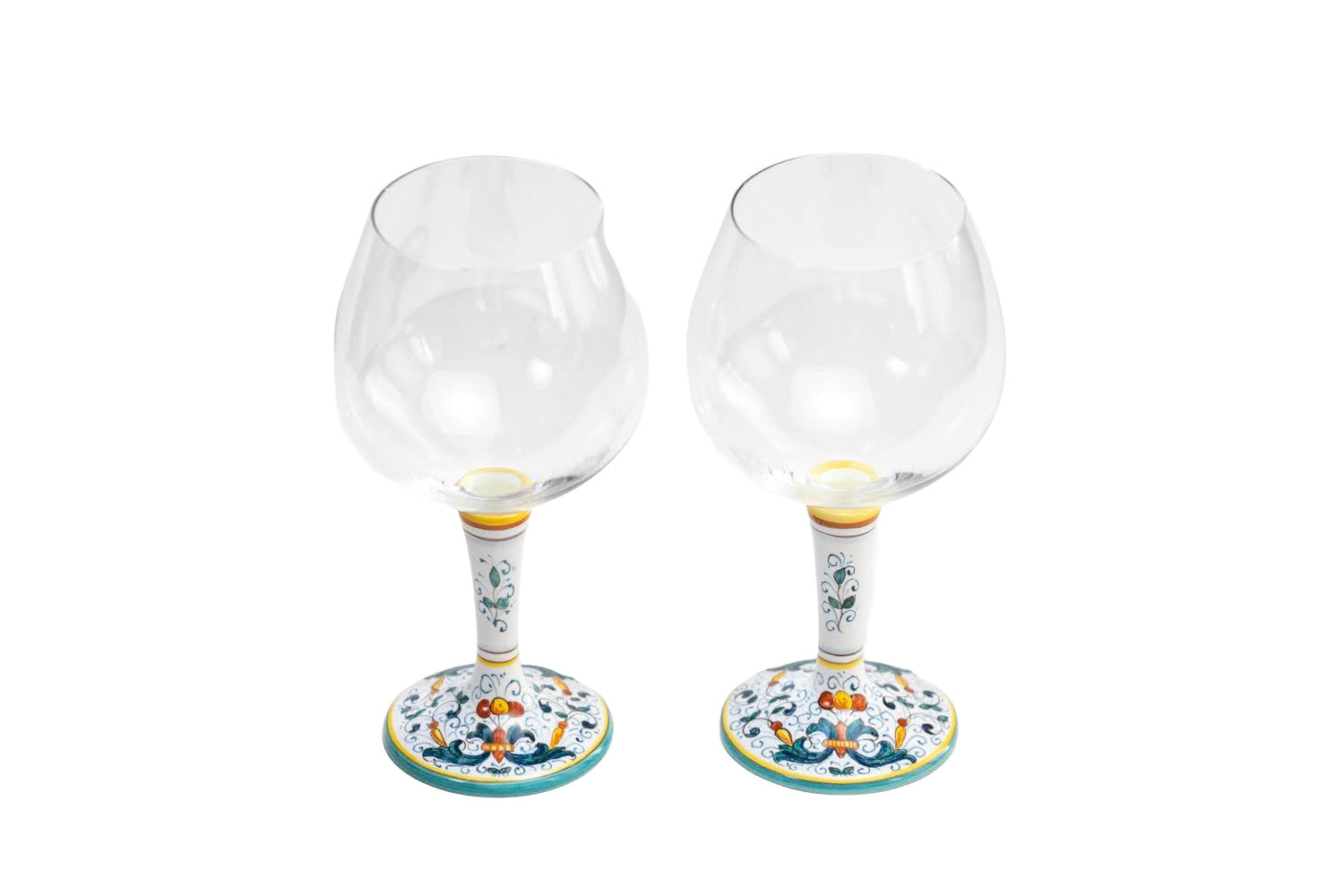 Ceramic drinking glasses  Deruta pottery wine glasses