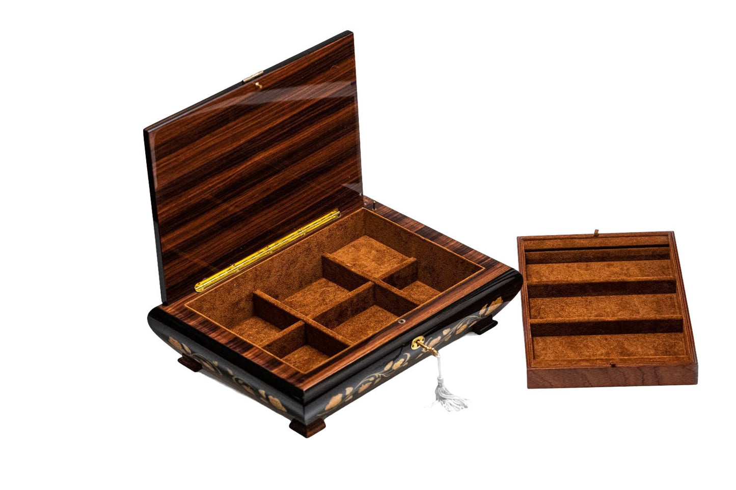 Sorrento Music Box Brown with Flowers & Hearts in Glossy finish