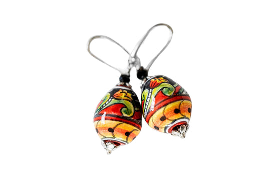 Linea LUXURY Multi Color Swirl Teardrop Earrings