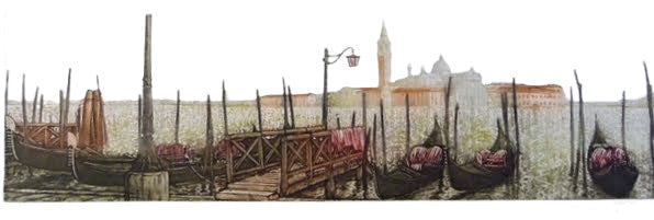 Venice, Italy, Gondolas and Basilica di Santa Maria della Salute on Canal Grande