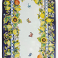 Lemons, Sunflowers, and Butterflies on White Oblong Volcanic Stone Table with Iron Base