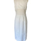 AEFFE SPA, NARCISO RODRIGUEZ White and Beige Cotton Sheath Dress, Size 44 EU