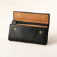 GIGLIODORO Black Calf Leather Tri-Fold Wallet, Made in Italy, Genuine Italian Leather