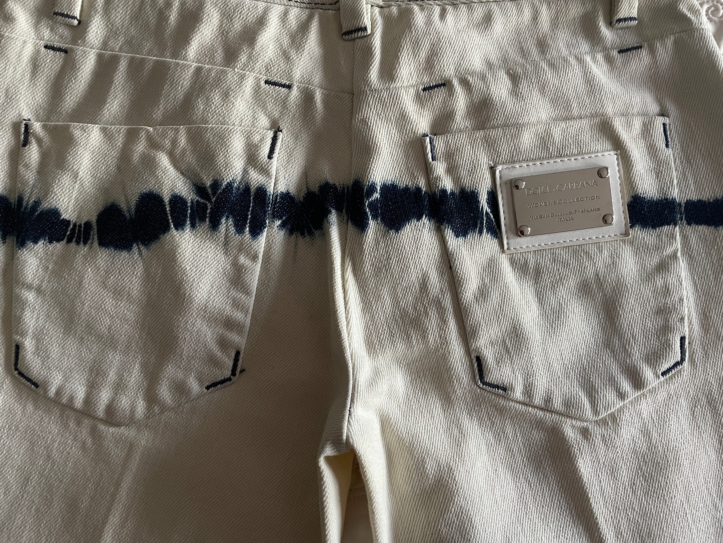 DOLCE & GABBANA Bleached Capri Jeans, Size 38 EU