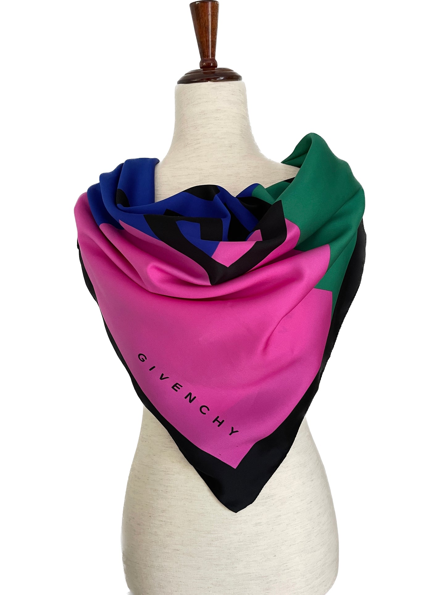 GIVENCHY 1990's Vintage Givenchy Parfums Block Colour Logo Scarf