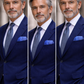Italian Silk Pocket Square — Blue Micro-Print