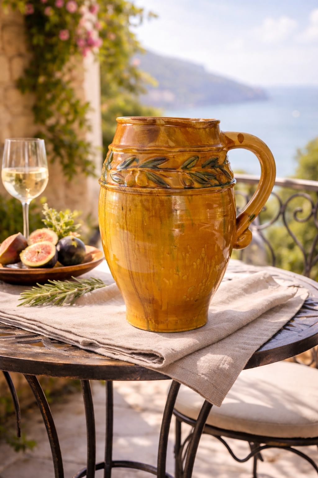 Majolica Terra Cotta Pitcher