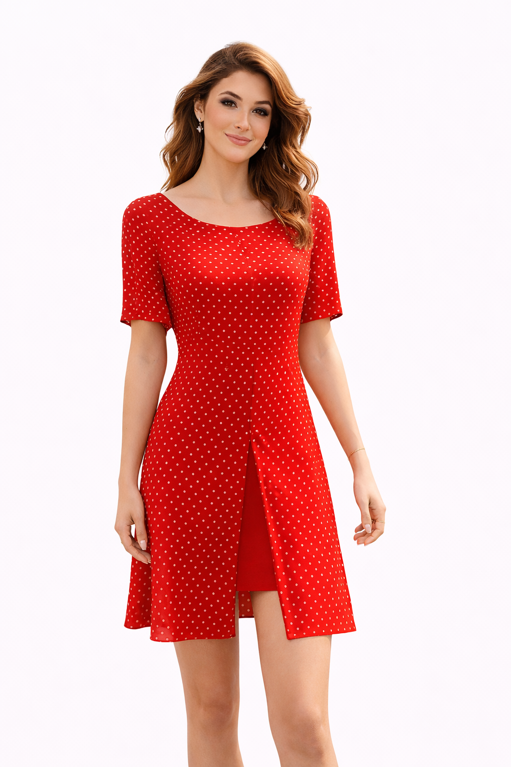 Valentino Silk Polka Dot Blouse – Tomato Red | IT 42 (US 8)