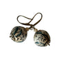 Linea LUXURY Blue and Tan Swirl Round Earrings