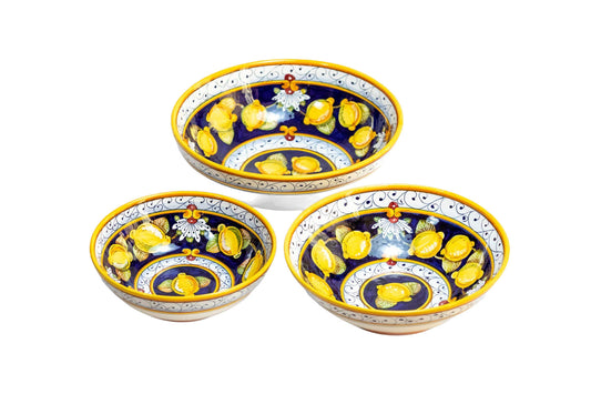 LEMONS BLU NAVY 10 inch Serving Bowl (scodella)