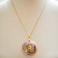 Linea LUXURY Gold and Orange Large Round Necklace