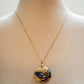 Linea LUXURY Gold and Blue Butterfly Small Round Necklace