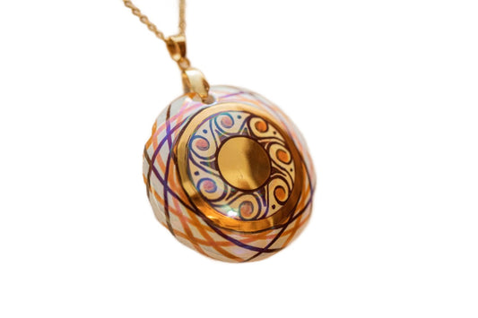 Linea LUXURY Gold and Orange Large Round Necklace