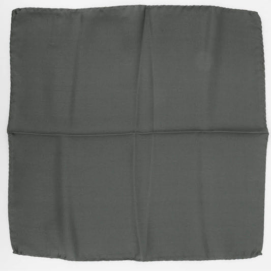 100% Silk Solid Dark Gray Pocket Square 13x13 inches