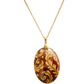 Linea LUXURY Gold and Ruby Large Oval Necklace with Pure Gold Insert