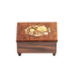 Sorrento Music Box Medium Brown with Green Leaves Floral in Matte finish